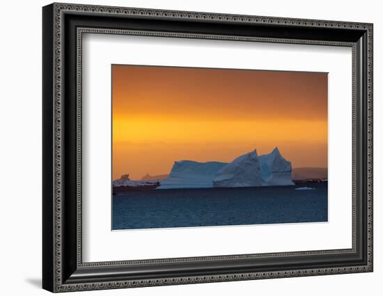 An iceberg at sunset in the Lemaire channel, Antarctica.-Sergio Pitamitz-Framed Photographic Print