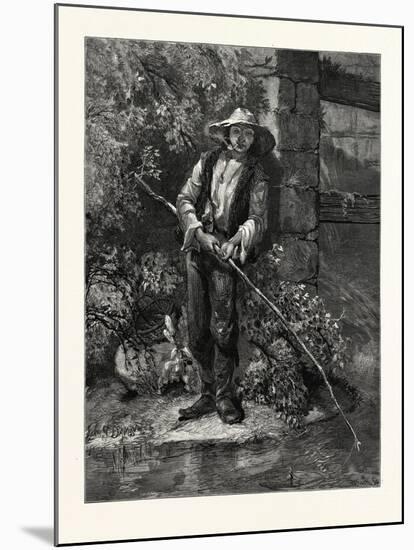 An Idle Dog. Fishing, Stream, Outdoors, Romantic, John S. Davis, Printer-null-Mounted Giclee Print