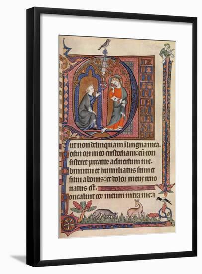 An Illuminated Page from the Vaux-Bardolf Psalter, C1310, (1937)-null-Framed Giclee Print