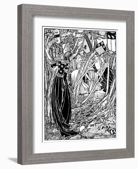 An Illustration for Sir Lancelot Du Lake, 1898-Eleanor Fortescue-Brickdale-Framed Giclee Print