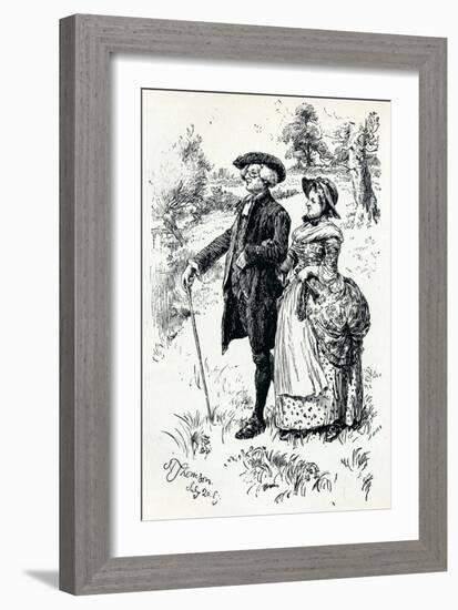 An Illustration from the Vicar of Wakefield, 1889, (1907)-Hugh Thomson-Framed Giclee Print