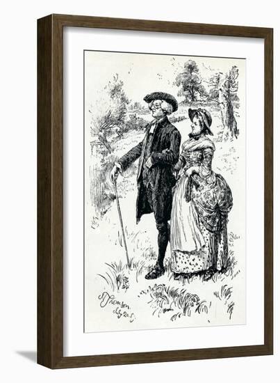 An Illustration from the Vicar of Wakefield, 1889, (1907)-Hugh Thomson-Framed Giclee Print