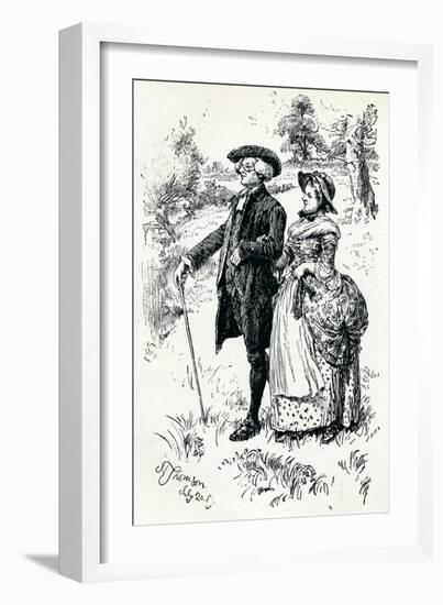 An Illustration from the Vicar of Wakefield, 1889, (1907)-Hugh Thomson-Framed Giclee Print