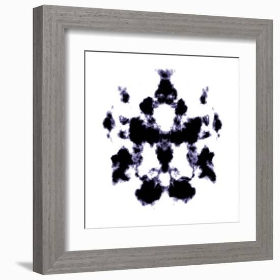 An Illustration Of A Black And White Rorschach Graphic-magann-Framed Art Print