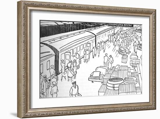 An Illusttration of a 1930S Railway Station, 1937-null-Framed Giclee Print