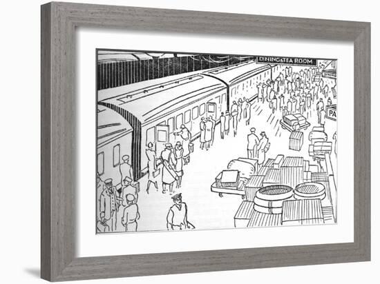 An Illusttration of a 1930S Railway Station, 1937-null-Framed Giclee Print