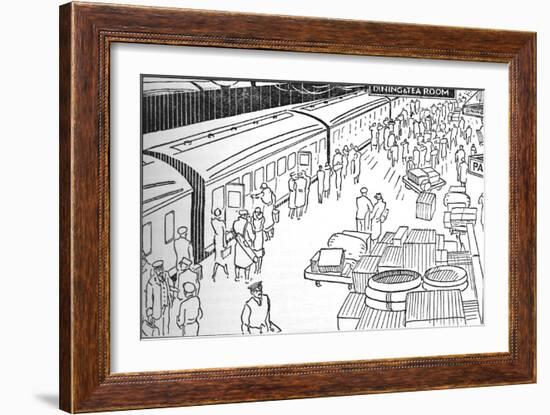 An Illusttration of a 1930S Railway Station, 1937-null-Framed Giclee Print