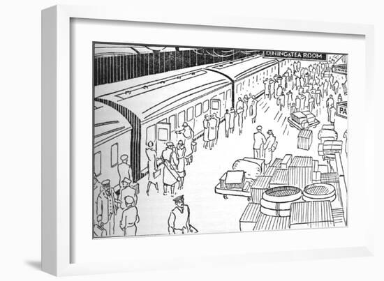 An Illusttration of a 1930S Railway Station, 1937-null-Framed Giclee Print