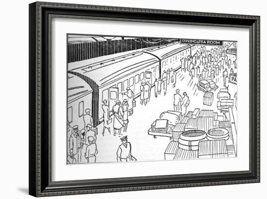 An Illusttration of a 1930S Railway Station, 1937-null-Framed Giclee Print