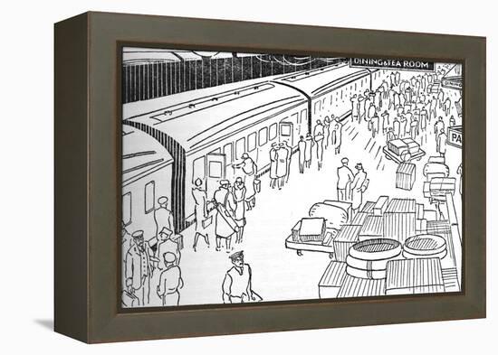 An Illusttration of a 1930S Railway Station, 1937-null-Framed Premier Image Canvas