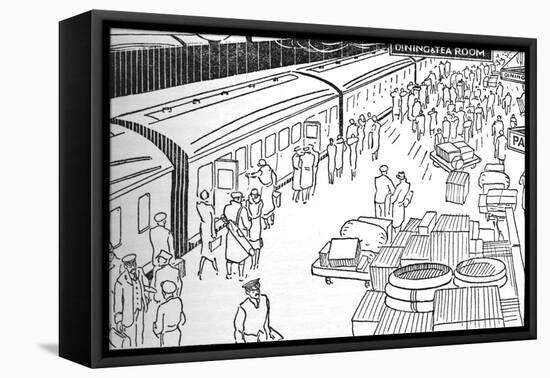 An Illusttration of a 1930S Railway Station, 1937-null-Framed Premier Image Canvas
