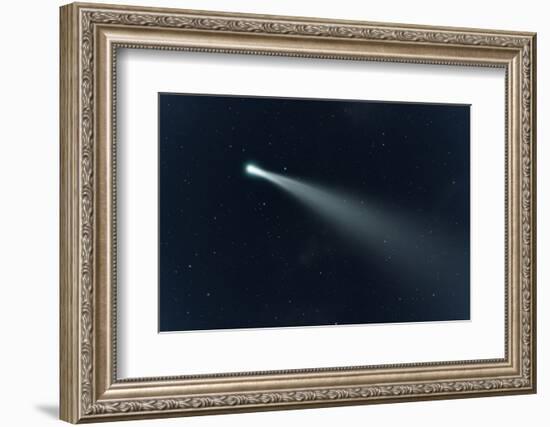 An Image of a Comet in the Deep Space-magann-Framed Photographic Print