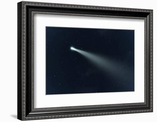 An Image of a Comet in the Deep Space-magann-Framed Photographic Print