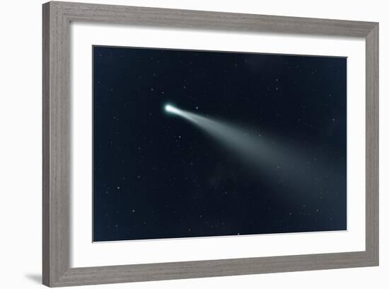 An Image of a Comet in the Deep Space-magann-Framed Photographic Print