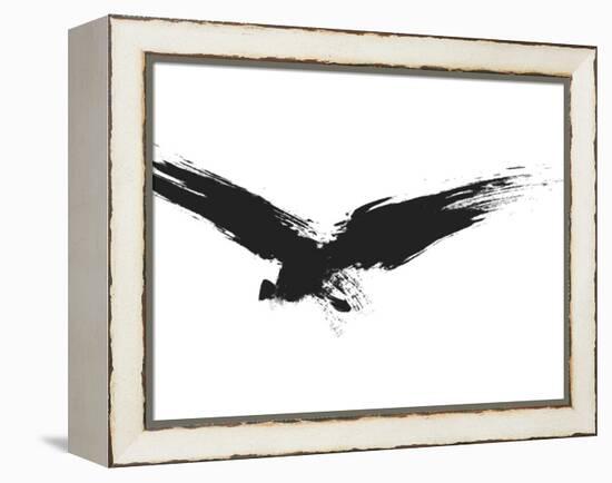 An Image Of A Grunge Black Bird-magann-Framed Stretched Canvas