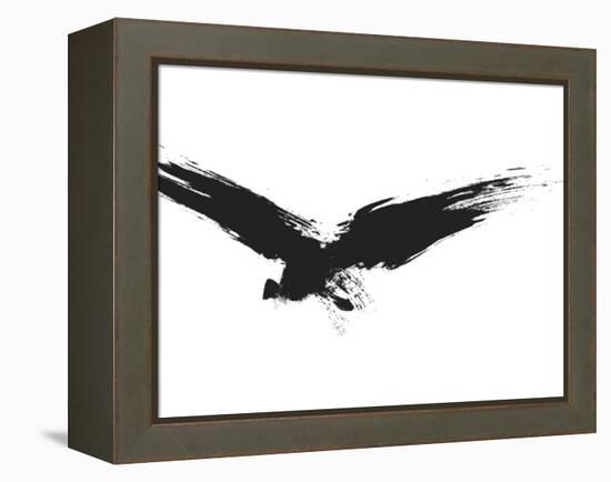 An Image Of A Grunge Black Bird-magann-Framed Stretched Canvas