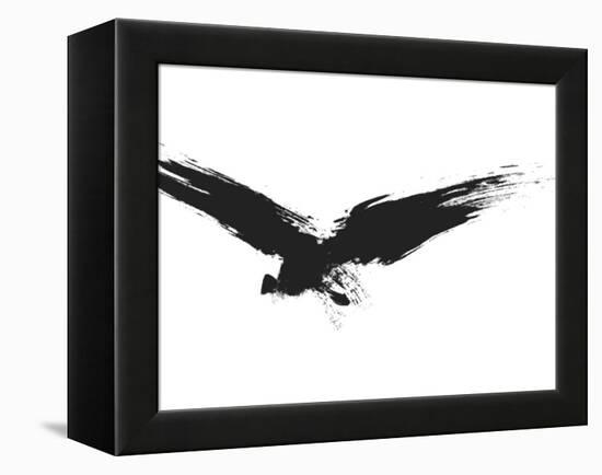 An Image Of A Grunge Black Bird-magann-Framed Stretched Canvas