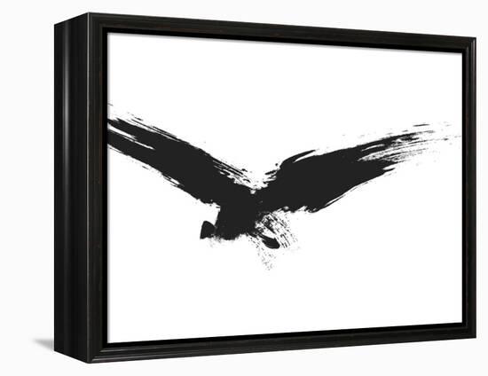 An Image Of A Grunge Black Bird-magann-Framed Stretched Canvas