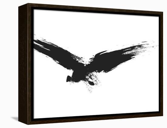 An Image Of A Grunge Black Bird-magann-Framed Stretched Canvas