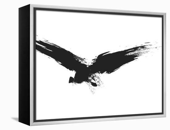 An Image Of A Grunge Black Bird-magann-Framed Stretched Canvas