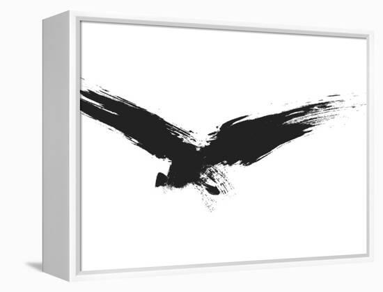 An Image Of A Grunge Black Bird-magann-Framed Stretched Canvas