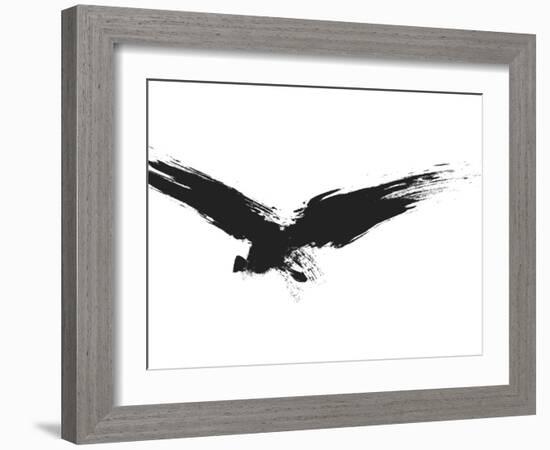 An Image Of A Grunge Black Bird-magann-Framed Art Print