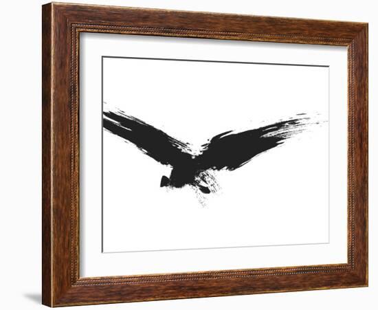 An Image Of A Grunge Black Bird-magann-Framed Art Print