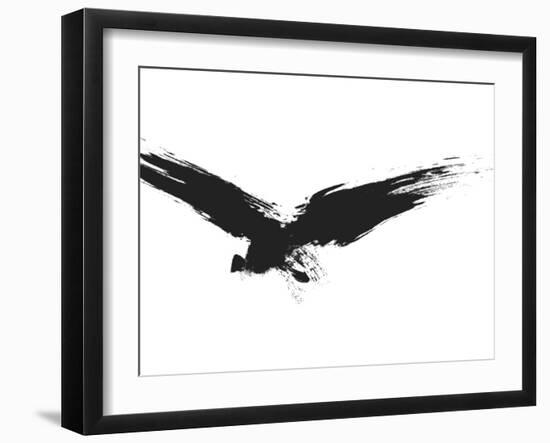 An Image Of A Grunge Black Bird-magann-Framed Art Print