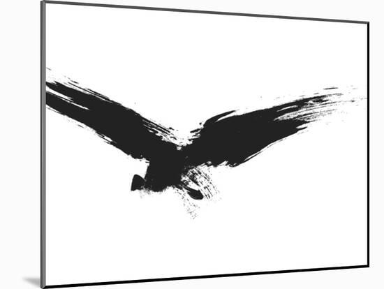 An Image Of A Grunge Black Bird-magann-Mounted Art Print