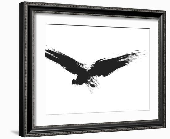 An Image Of A Grunge Black Bird-magann-Framed Art Print