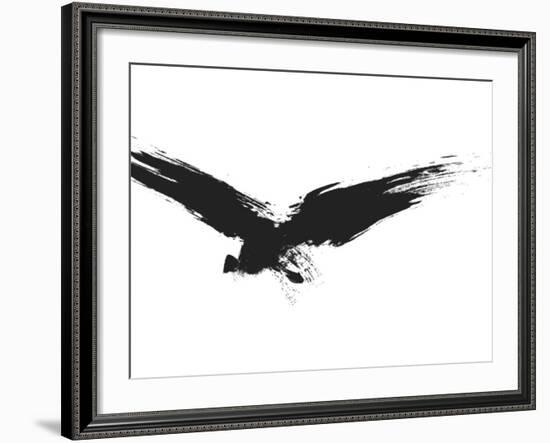 An Image Of A Grunge Black Bird-magann-Framed Art Print