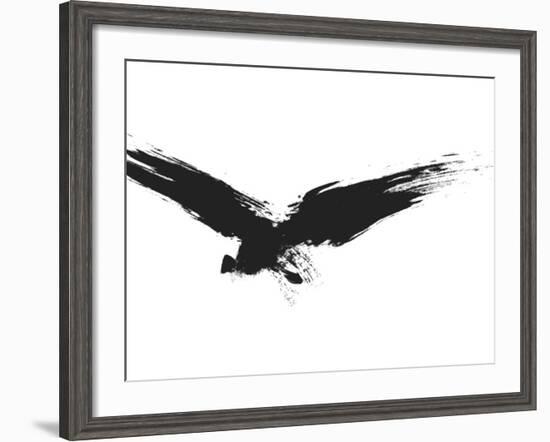 An Image Of A Grunge Black Bird-magann-Framed Art Print