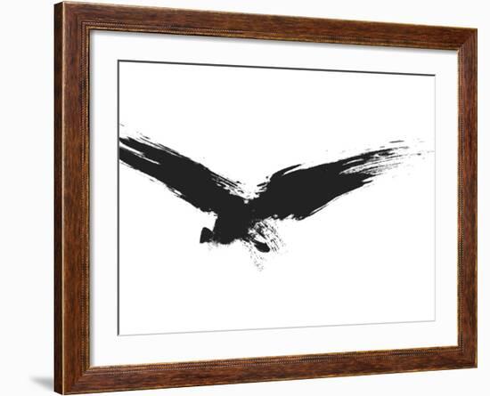 An Image Of A Grunge Black Bird-magann-Framed Art Print