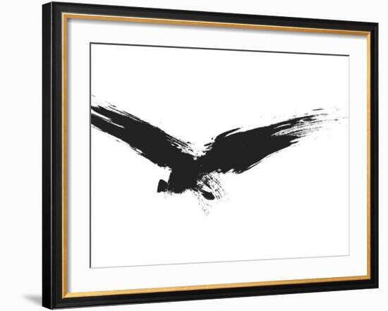 An Image Of A Grunge Black Bird-magann-Framed Art Print