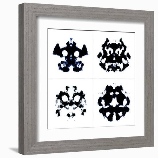 An Image Of The Rorschach Test Ink Blots-magann-Framed Art Print