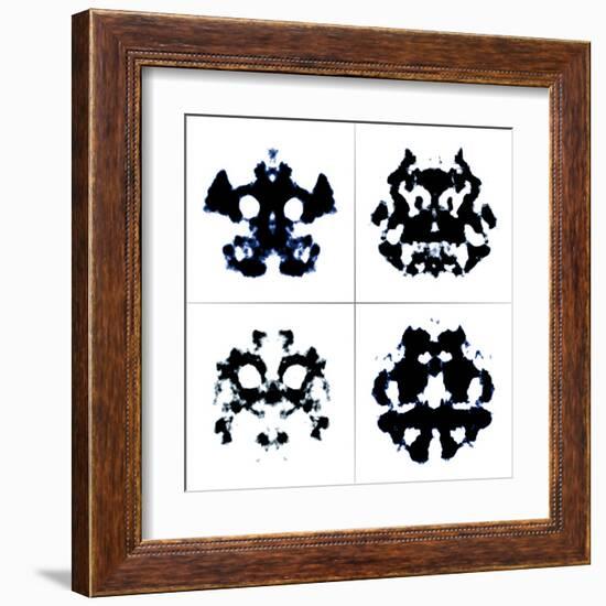 An Image Of The Rorschach Test Ink Blots-magann-Framed Art Print