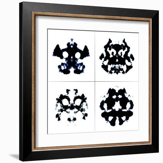 An Image Of The Rorschach Test Ink Blots-magann-Framed Art Print