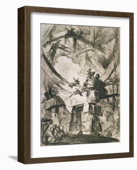 An Imaginary Prison: Plate IX from the Carceri D'Invenzione Series, circa 1745-Giovanni Battista Piranesi-Framed Giclee Print