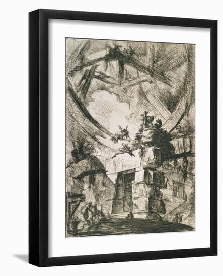 An Imaginary Prison: Plate IX from the Carceri D'Invenzione Series, circa 1745-Giovanni Battista Piranesi-Framed Giclee Print