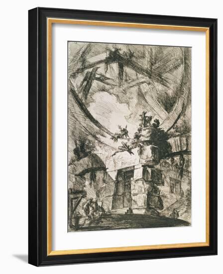 An Imaginary Prison: Plate IX from the Carceri D'Invenzione Series, circa 1745-Giovanni Battista Piranesi-Framed Giclee Print