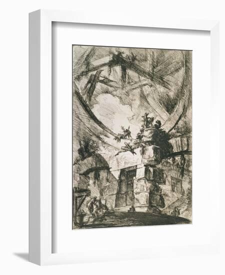 An Imaginary Prison: Plate IX from the Carceri D'Invenzione Series, circa 1745-Giovanni Battista Piranesi-Framed Giclee Print