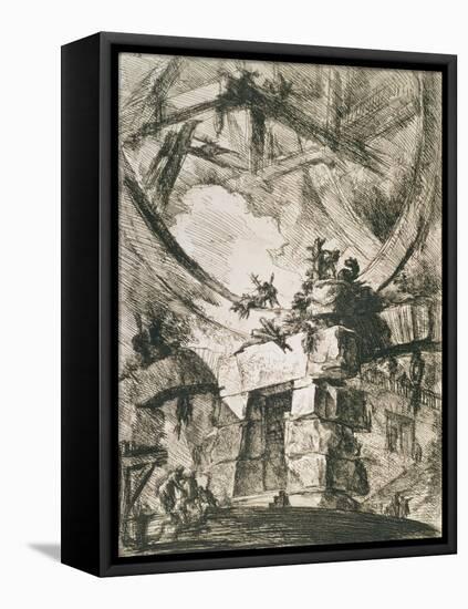 An Imaginary Prison: Plate IX from the Carceri D'Invenzione Series, circa 1745-Giovanni Battista Piranesi-Framed Premier Image Canvas