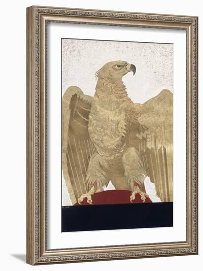 An Imperial Eagle, 1928 (Coloured Wood Engraving)-Francois-Louis Schmied-Framed Giclee Print