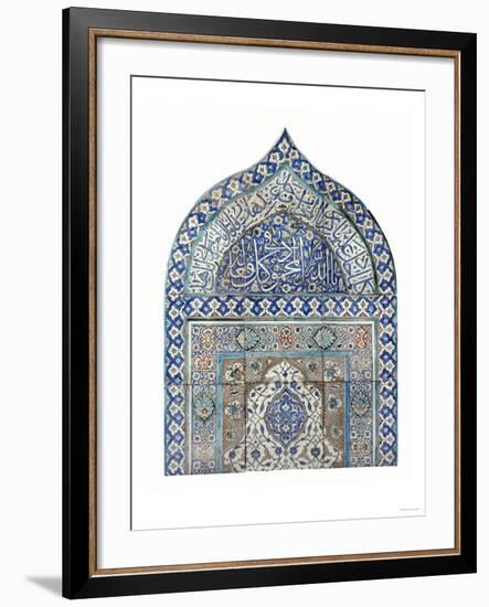 An Important Diyarbekir Tile Mihrab of Ogival Arched Form Comprising Twelve Tiles, circa 1570-null-Framed Giclee Print