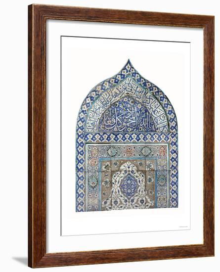 An Important Diyarbekir Tile Mihrab of Ogival Arched Form Comprising Twelve Tiles, circa 1570-null-Framed Giclee Print