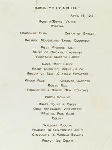 An Important First Class Passenger Menu from the R.M.S. Titanic, Cafe Parisien