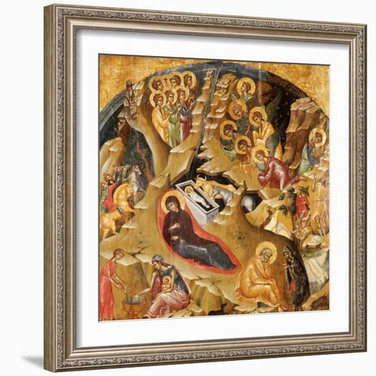 An Important Late Byzantine Icon of the Nativity of Christ, 15th Century-null-Framed Giclee Print