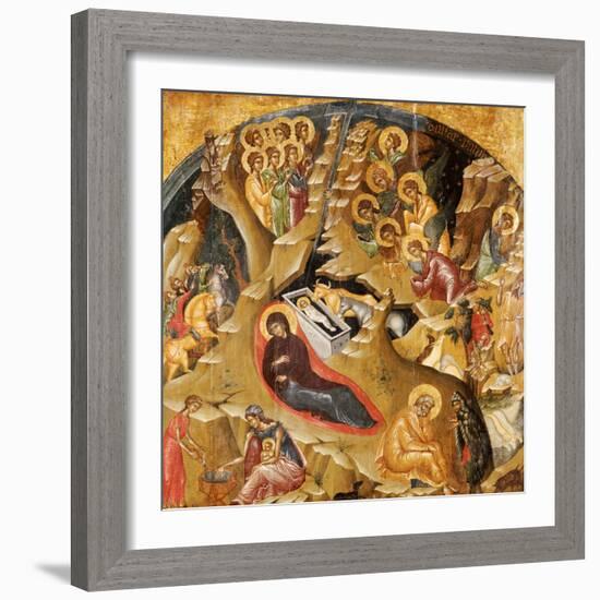 An Important Late Byzantine Icon of the Nativity of Christ, 15th Century-null-Framed Giclee Print