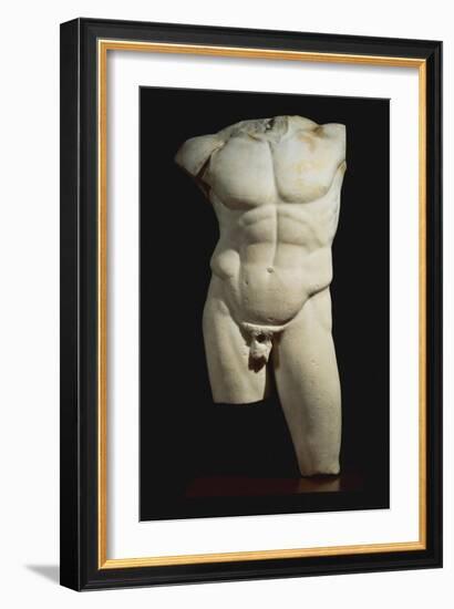 An Important Roman Marble Torso of the Diadumenos of Polykeitos-null-Framed Giclee Print