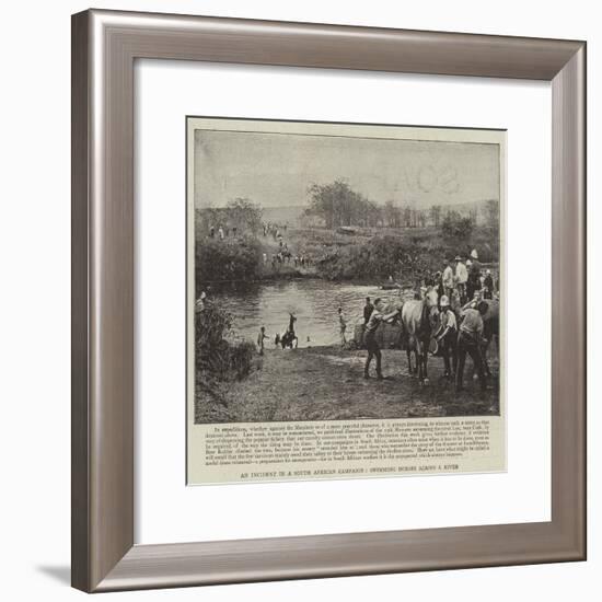 An Incident in a South African Campaign, Swimming Horses across a River-null-Framed Giclee Print